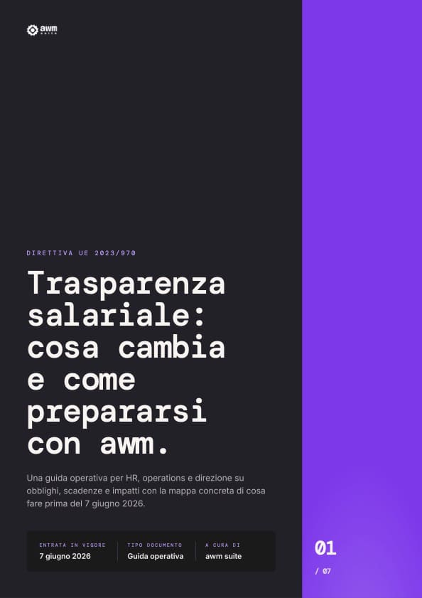 Copertina della Guida sulla Trasparenza Salariale di awm suite